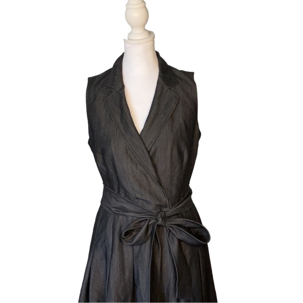 Anne Klein Sleeveless Tie Waist Midi Dress - Picture 3 of 16